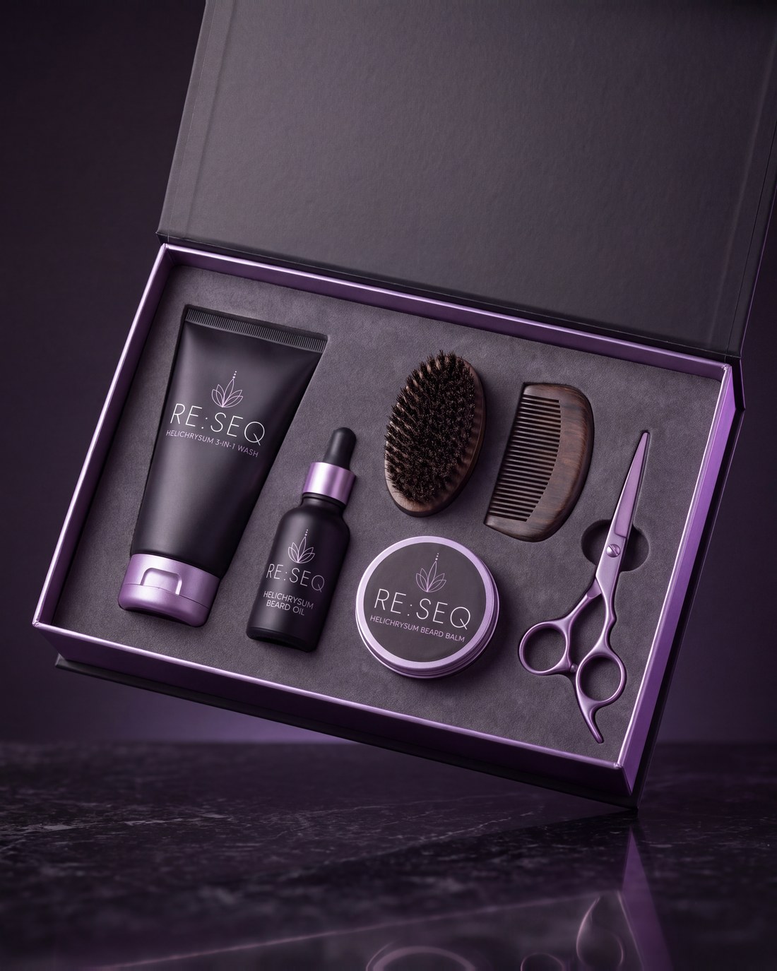 RE:SEQ men's beard grooming kit